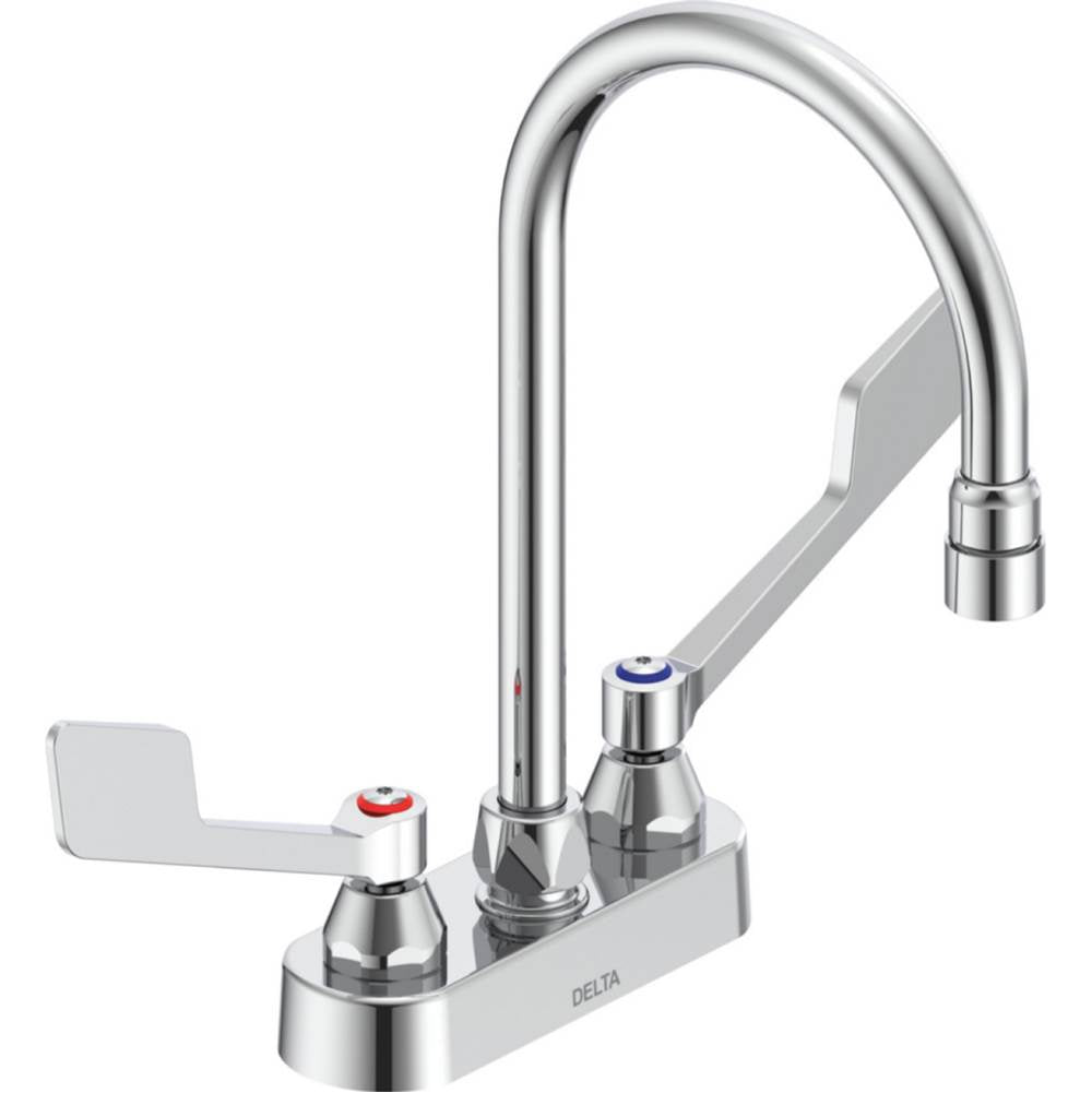 Delta Commercial - Commercial 27C4 / 27C5 / 27C6: Two Handle 4'' Deck Mount Faucet - Chrome