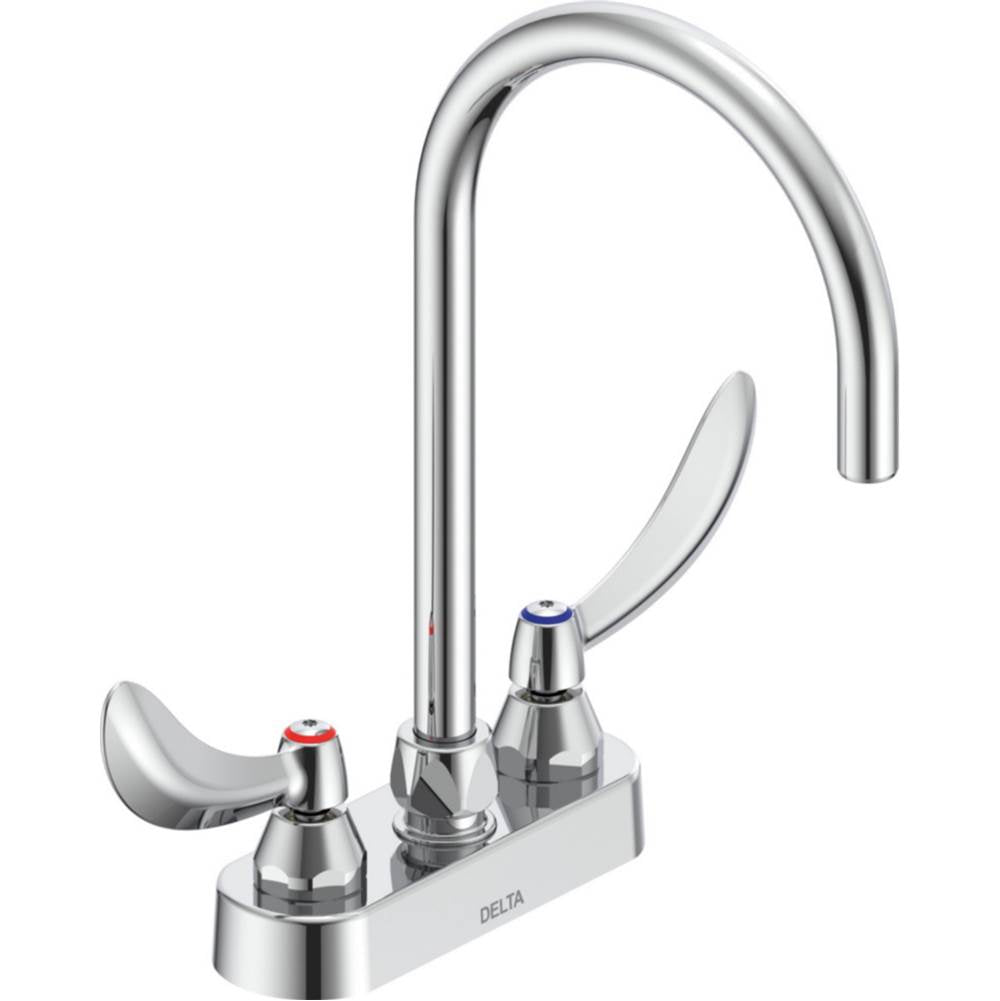 Delta Commercial - Commercial 27C4 / 27C5 / 27C6: Two Handle 4'' Deck Mount Faucet - Chrome