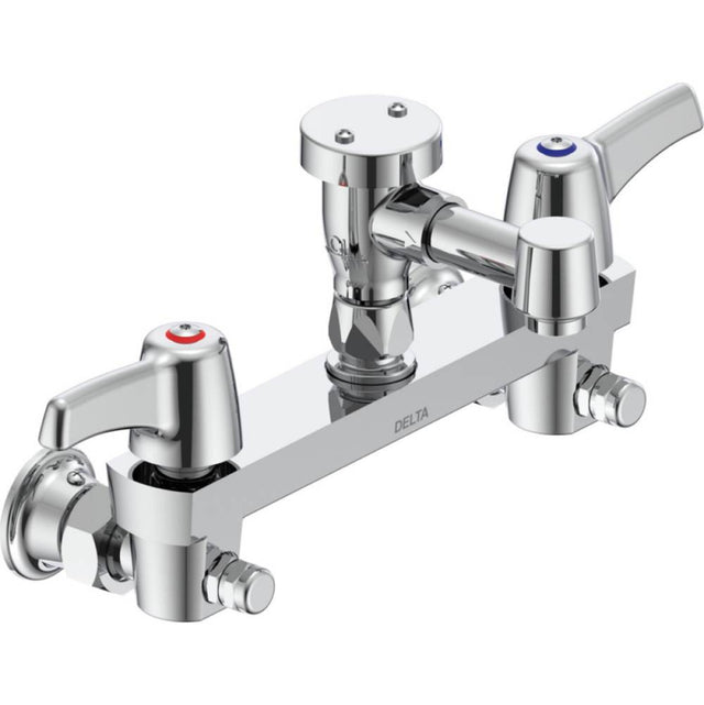 Delta Commercial - Commercial 28C2: Two Handle 8'' Wall Mount Service Sink Faucet - Chrome