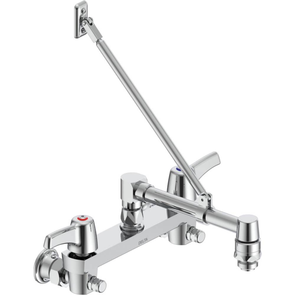 Delta Commercial - Commercial 28C2: Two Handle 8'' Wall Mount Service Sink Faucet - Chrome