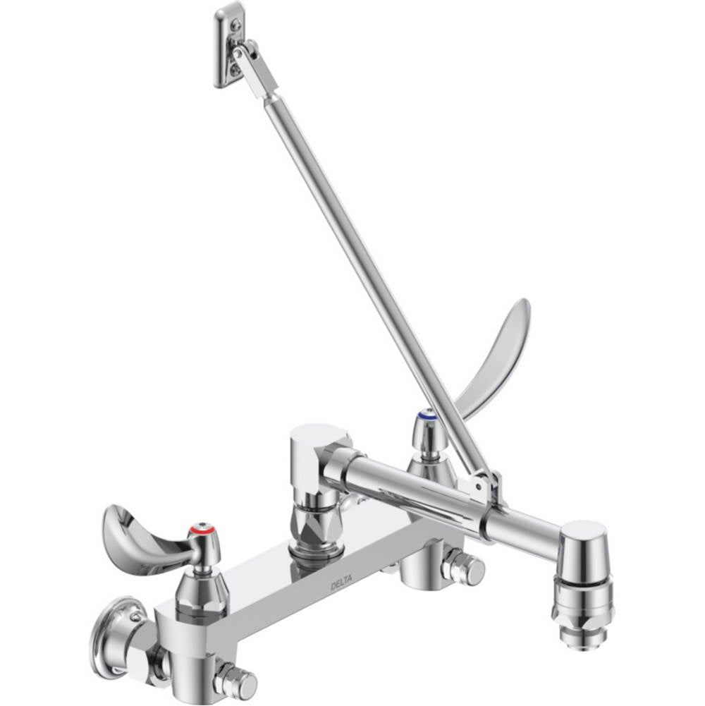 Delta Commercial - Commercial 28C2: Two Handle 8'' Wall Mount Service Sink Faucet - Chrome