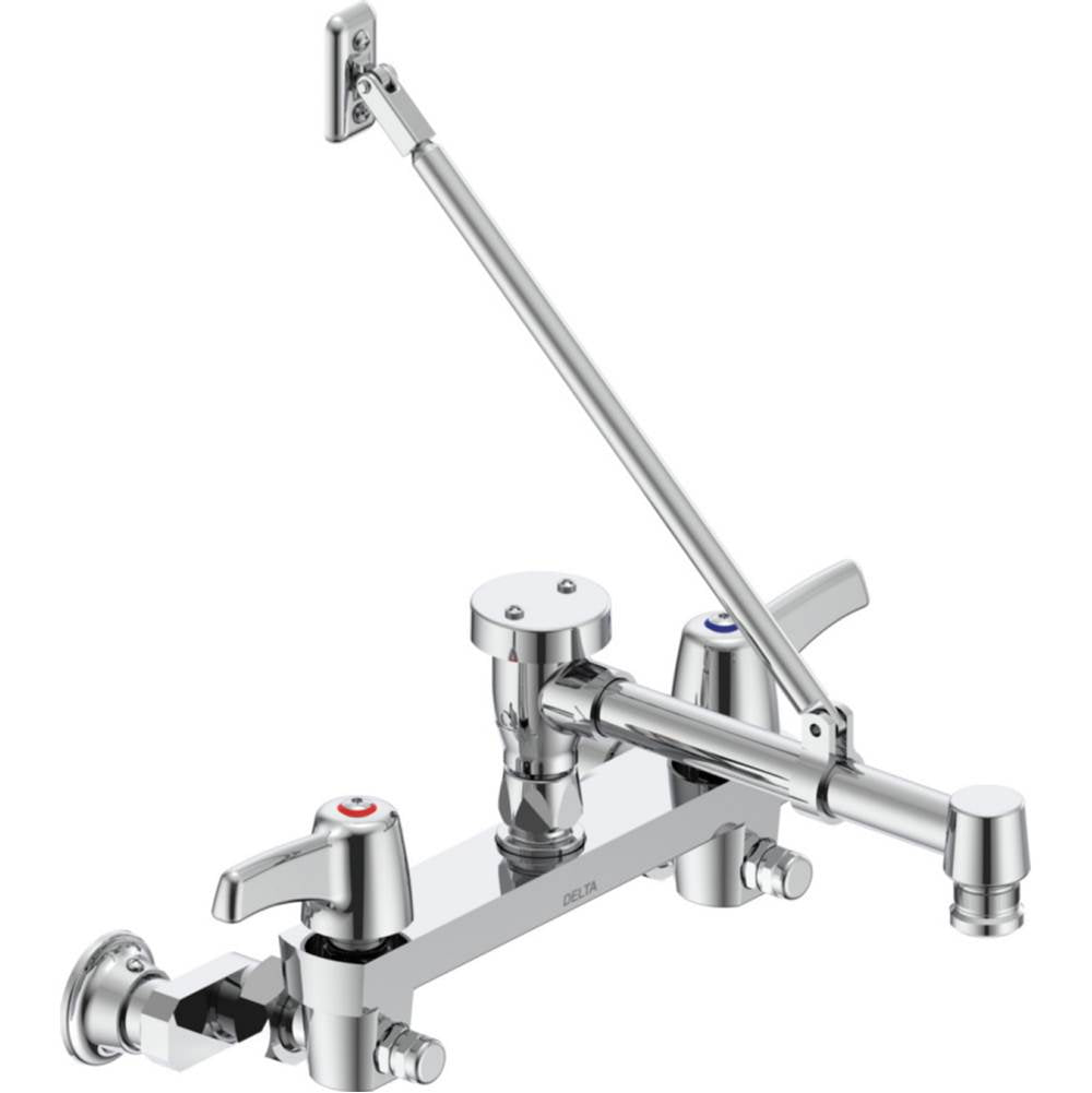 Delta Commercial - Commercial 28C2: Two Handle 8'' Wall Mount Service Sink Faucet - Chrome
