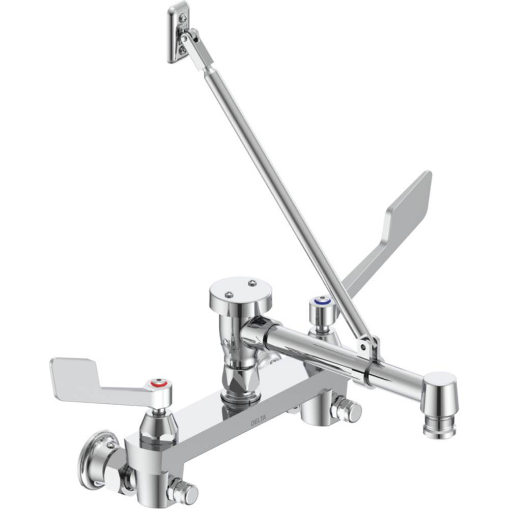Delta Commercial - Commercial 28C2: Two Handle 8'' Wall Mount Service Sink Faucet - Chrome