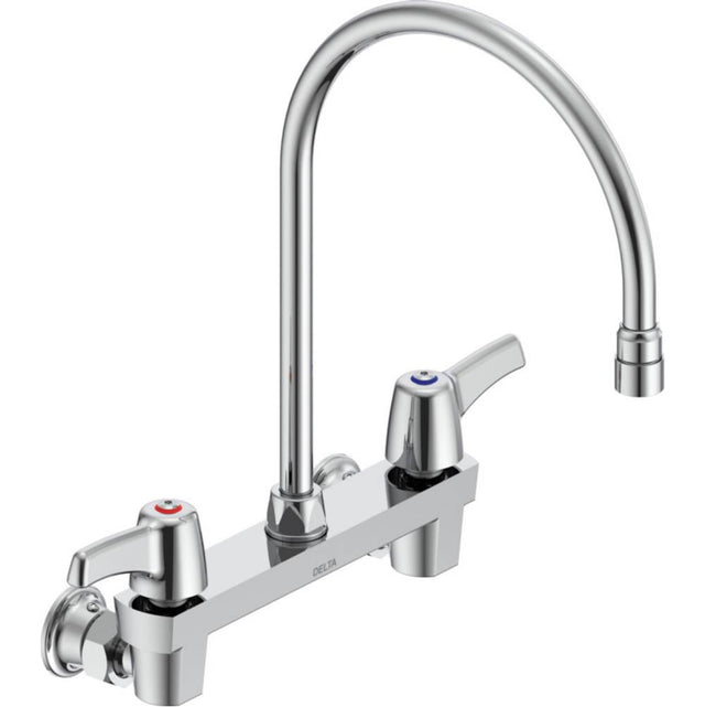 Delta Commercial - Commercial 28C3 / 28C4 / 28C6: Two Handle 8'' Wall Mount Service Sink Faucet - Chrome