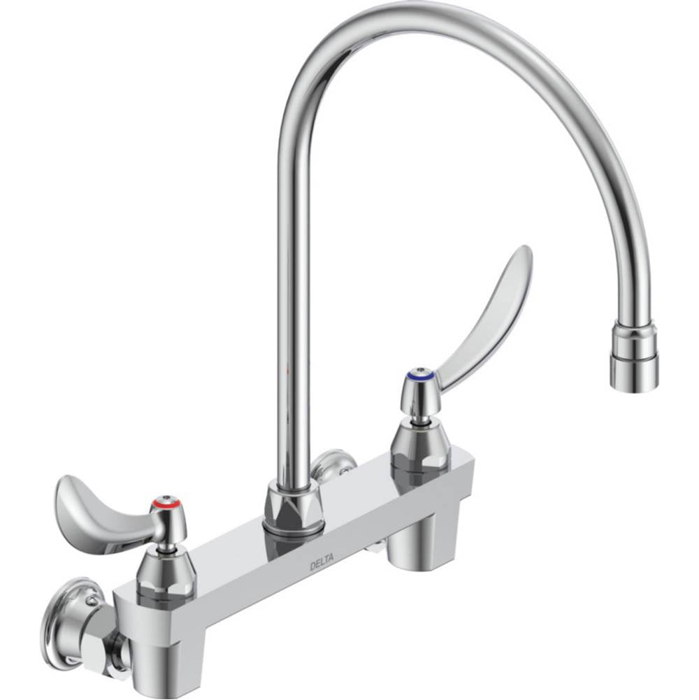 Delta Commercial - Commercial 28C3 / 28C4 / 28C6: Two Handle 8'' Wall Mount Service Sink Faucet - Chrome