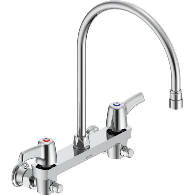 Delta Commercial - Commercial 28C3 / 28C4 / 28C6: Wallmount faucet - Chrome