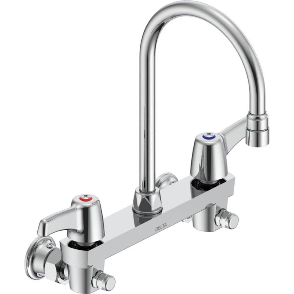 Delta Commercial - Commercial 28C3 / 28C4 / 28C6: Two Handle 8'' Wall Mount Service Sink Faucet - Chrome