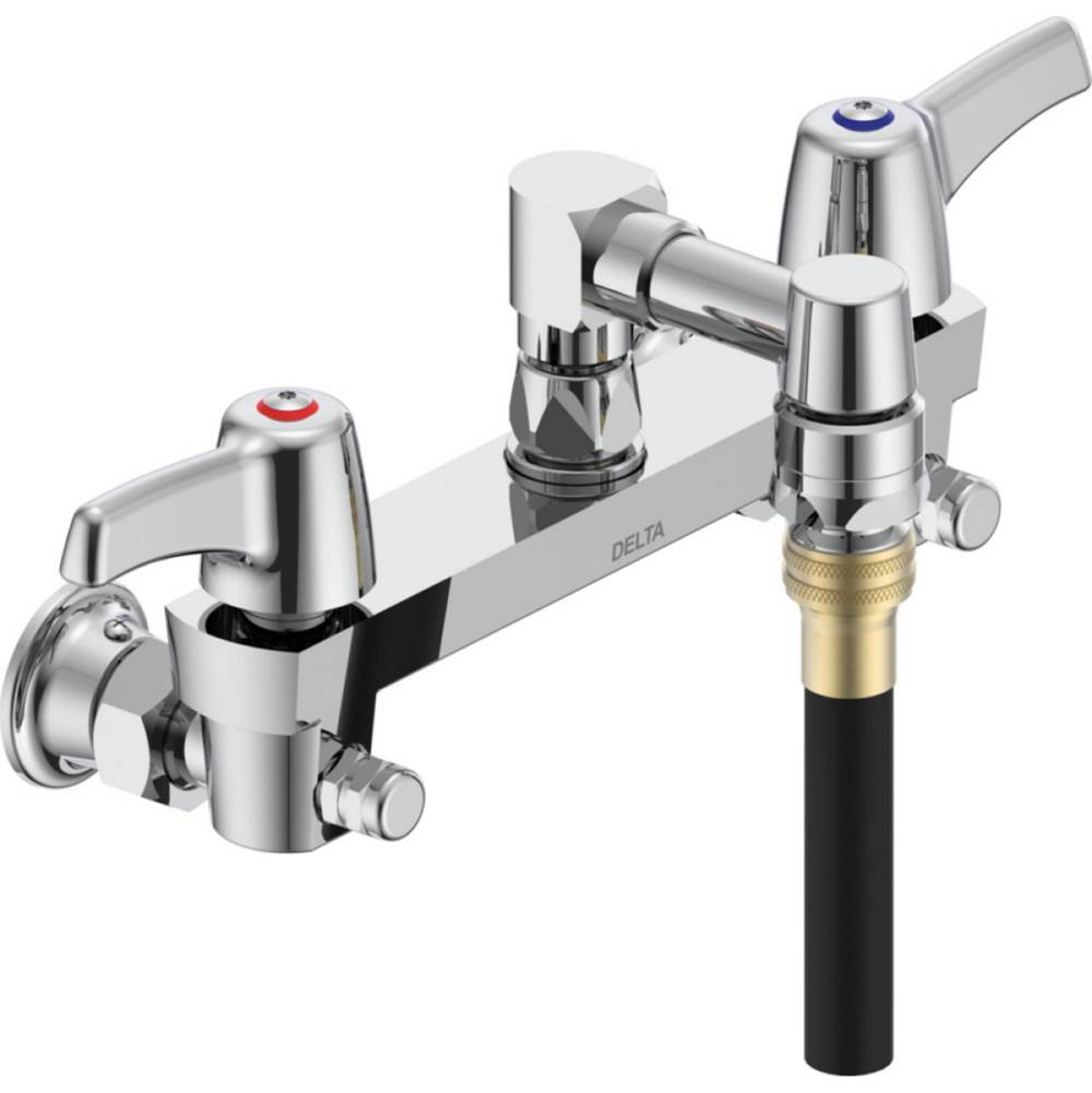 Delta Commercial - Commercial 28C8: Two Handle 8'' Wall Mount Service Sink Faucet - Chrome