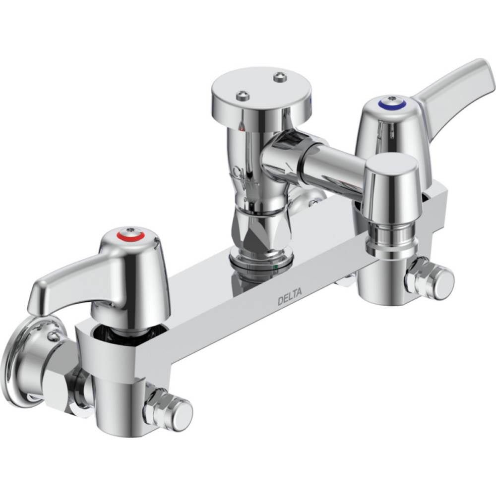 Delta Commercial - Commercial 28C8: Two Handle 8'' Wall Mount Service Sink Faucet - Chrome