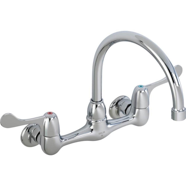 Delta Commercial - Commercial 28P4: Two Handle 8'' Wall Mount Service Sink Faucet - Chrome