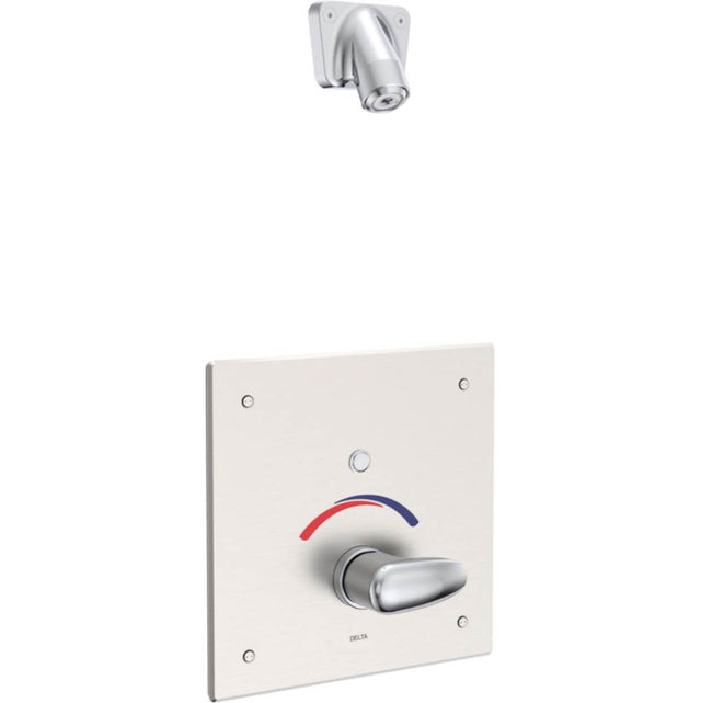 Delta Commercial - Commercial 860T: Electronic Shower Trim with Push Button Activator- Battery - Chrome