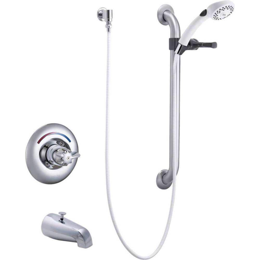 Delta Commercial - Commercial T13H: Monitor 13 Series Tub Only Trim with Hand Shower and Grab Bar - Chrome