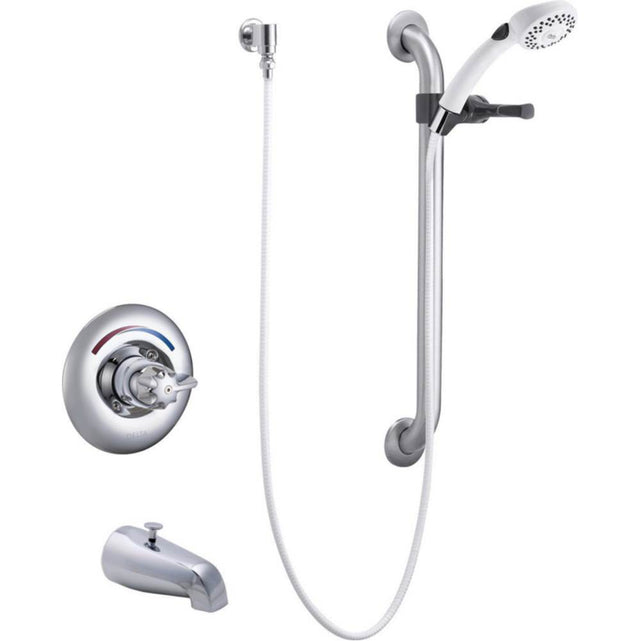 Delta Commercial - Commercial T13H: Monitor 13 Series Tub Only Trim with Hand Shower and Grab Bar - Chrome