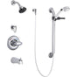 Delta Commercial - Commercial T13H: Monitor 13 Series Tub and Dual Shower Trim, Diverter, Hand Shower and Grab Bar - Chrome