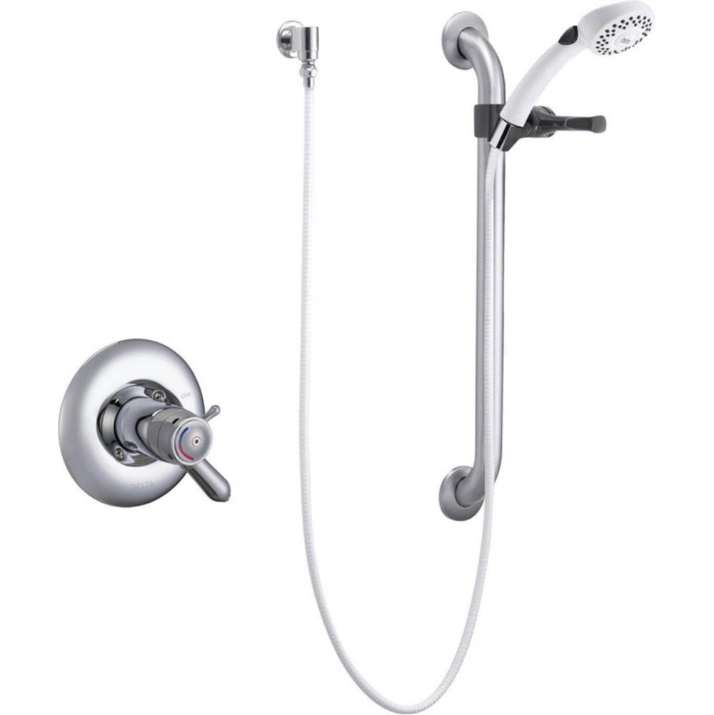 Delta Commercial - Commercial T17TH: Universal Thermostatic Valve Trim with Hand Shower and Grab Bar - Chrome