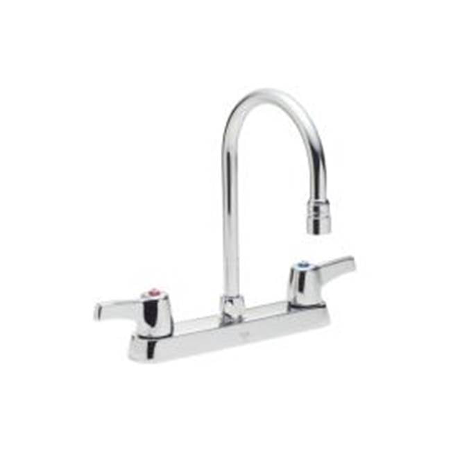 Delta Commercial - Commercial 26C3: Two Handle 8'' Cast Deck Mount Faucet - Chrome