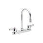 Delta Commercial - Commercial 26C3: Two Handle 8'' Cast Deck Mount Faucet - Chrome