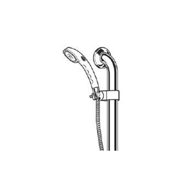 Delta Commercial - Commercial HDF: Single-Setting Hand Shower w/ Grab Bar & Elbow - Stainless And White