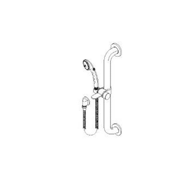 Delta Commercial - Commercial HDF: Single-Setting Hand Shower w/ Grab Bar & Elbow - Stainless And White