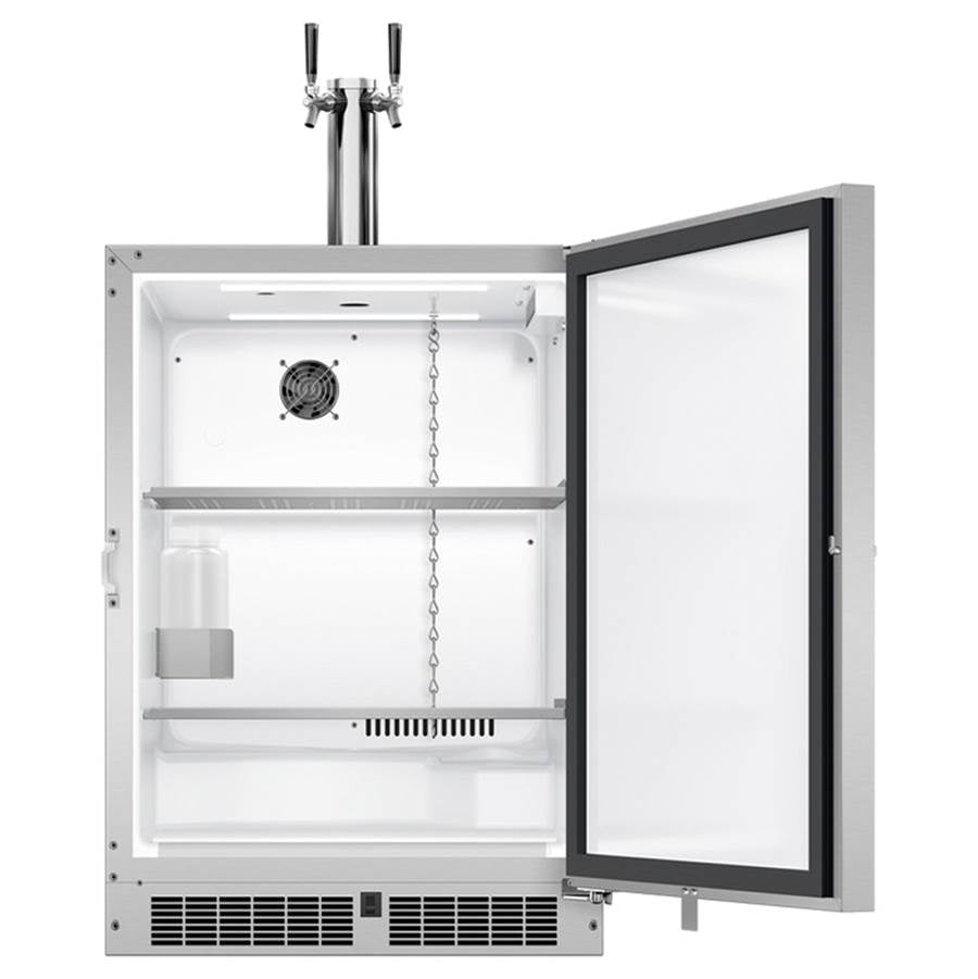 DCS - Keg and Beer Dispenser Double Tap Right Hinge 24'' - Stainless Steel