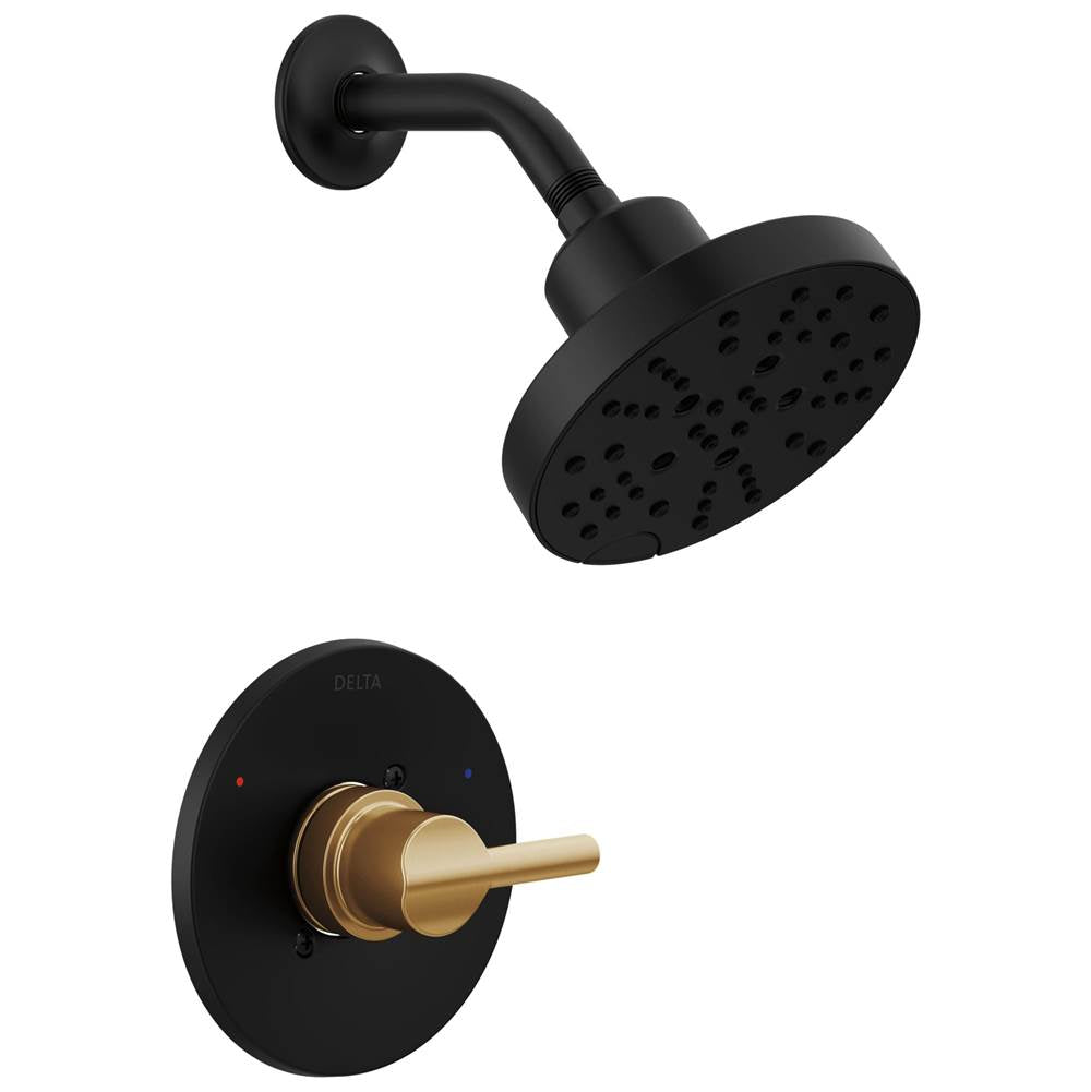 Delta Faucet - NicoliE Monitor 14 Series Shower Only - Matte Black / Champagne Bronze