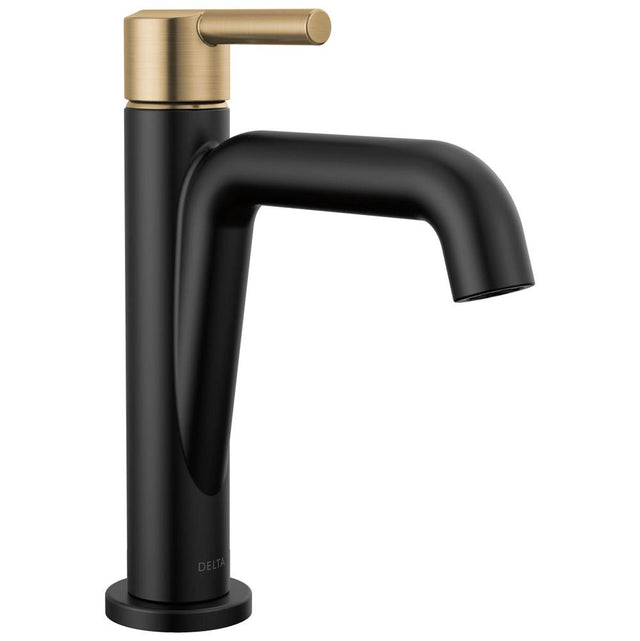 Delta Faucet - NicoliE Single Handle Bathroom Faucet - Matte Black / Champagne Bronze