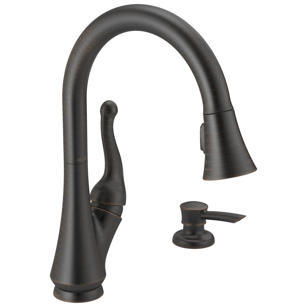 Delta Faucet - TalbottE Single Handle Pull-Down Kitchen Faucet with Soap Dispenser - Venetian Bronze