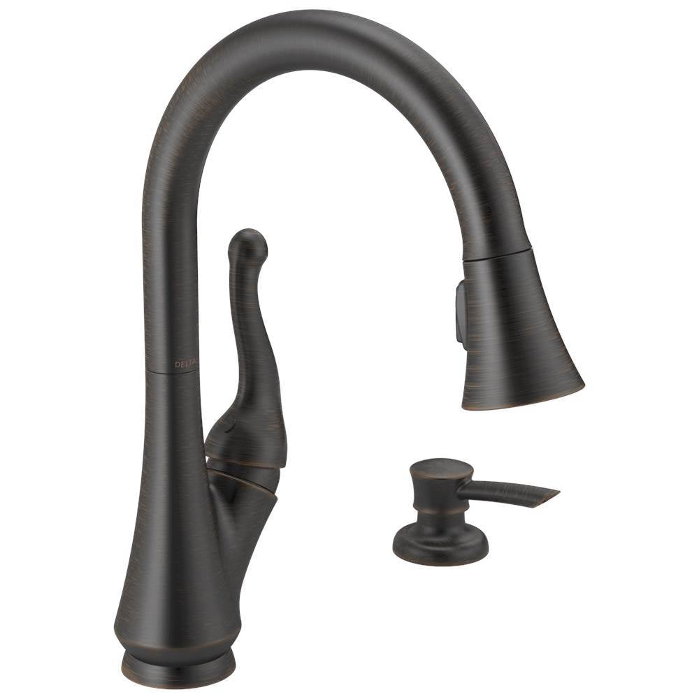 TalbottE Single Handle Pull-Down Kitchen Faucet with Soap Dispenser