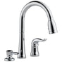 Delta Faucet - Kate Single Handle Pull-Down Kitchen Faucet with Soap Dispenser - Chrome