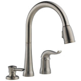 Kate Single Handle Pull-Down Kitchen Faucet with Soap Dispenser