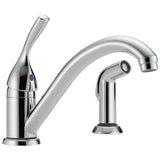 Delta Faucet - 134 / 100 / 300 / 400 Series Single Handle Kitchen Faucet with Spray - Chrome