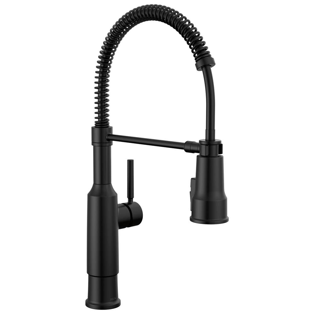 Delta Faucet - TheodoraE Single-Handle Pull-Down Spring Kitchen Faucet - Matte Black