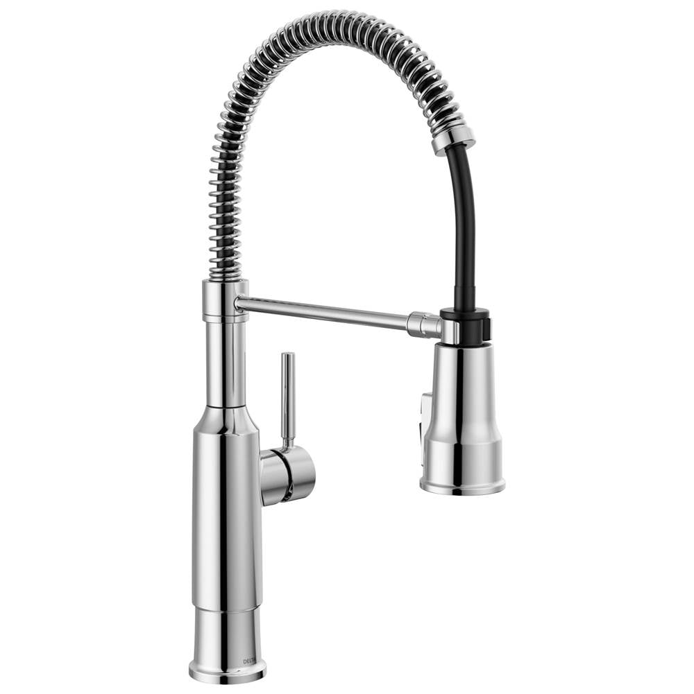 Delta Faucet - TheodoraE Single-Handle Pull-Down Spring Kitchen Faucet - Chrome