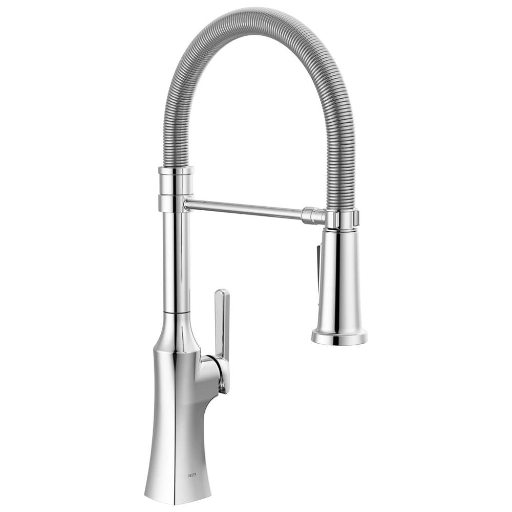 Delta Faucet - ErmeloE Pro Single Handle Pull-Down Kitchen Faucet With Spring Spout - Chrome