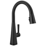 Delta Faucet - LentaE Single-Handle Pull-Down Kitchen Faucet with Touch2O Technology - Matte Black