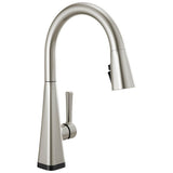 Delta Faucet - LentaE Single-Handle Pull-Down Kitchen Faucet with Touch2O Technology - Spotshield Stainless