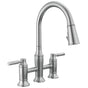 Delta Faucet - RenaldiE Two Handle Pull-Down Bridge Kitchen Faucet - LumicoatÂ® Arctic Stainless