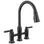 Delta Faucet - RenaldiE Two Handle Pull-Down Bridge Kitchen Faucet - Matte Black