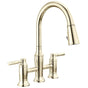 Delta Faucet - RenaldiE Two Handle Pull-Down Bridge Kitchen Faucet - LumicoatÂ® Polished Nickel