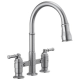 Delta Faucet - BroderickE Two Handle Pull-Down Bridge Kitchen Faucet - Arctic Stainless