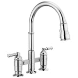 Delta Faucet - BroderickE Two Handle Pull-Down Bridge Kitchen Faucet - Chrome
