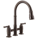 Delta Faucet - BroderickE Two Handle Pull-Down Bridge Kitchen Faucet - Venetian Bronze