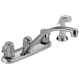 Delta Faucet - 2100 / 2400 Series Two Handle Kitchen Faucet with Spray - Chrome