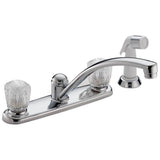 Delta Faucet - 2100 / 2400 Series Two Handle Kitchen Faucet with Spray - Chrome