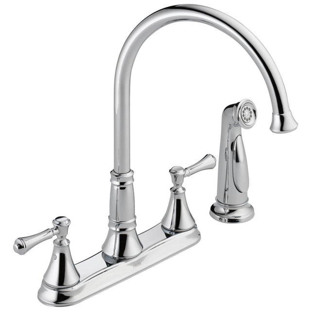 Delta Faucet - CassidyE Two Handle Kitchen Faucet with Spray - Chrome