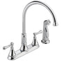 Delta Faucet - CassidyE Two Handle Kitchen Faucet with Spray - Chrome