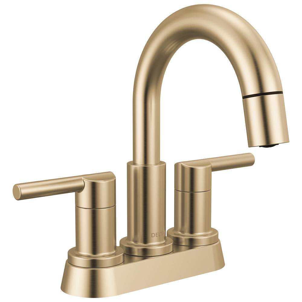 Delta Faucet - NicoliE Two Handle Centerset Pull-Down Bathroom Faucet - Champagne Bronze