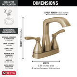 Stryke Two Handle Centerset Bathroom Faucet With Pop-Up Drain