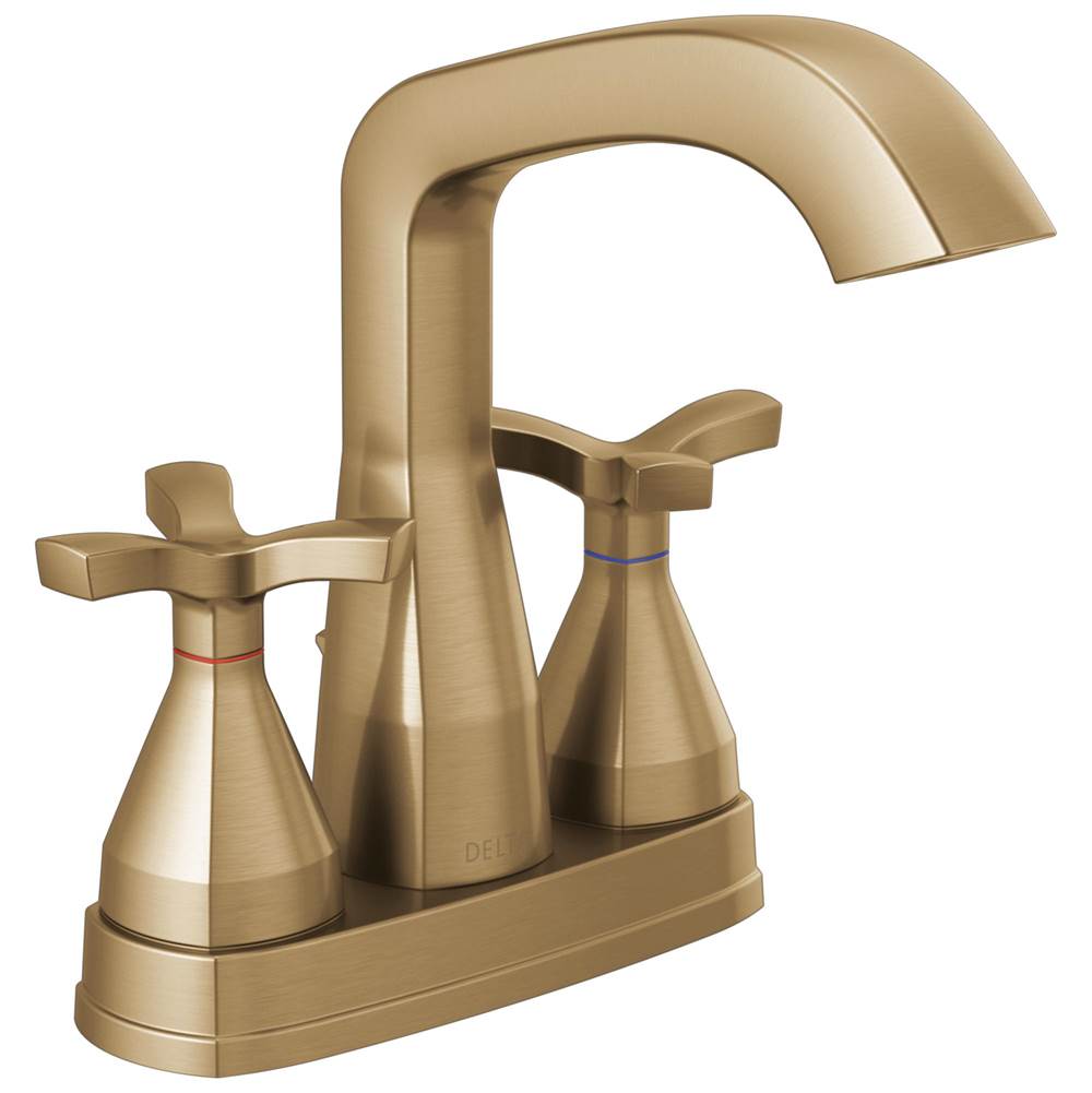 Delta Faucet - Stryke Two Handle Centerset Bathroom Faucet With Pop-Up Drain - Lumicoat Champagne Bronze