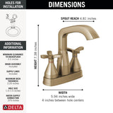 Stryke Two Handle Centerset Bathroom Faucet With Pop-Up Drain